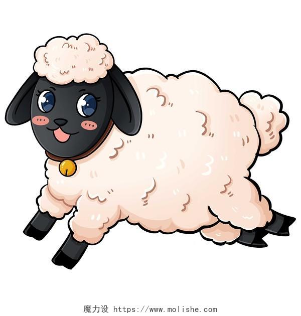 卡通羊奔跑的可爱小羊动物PNG素材动物羊